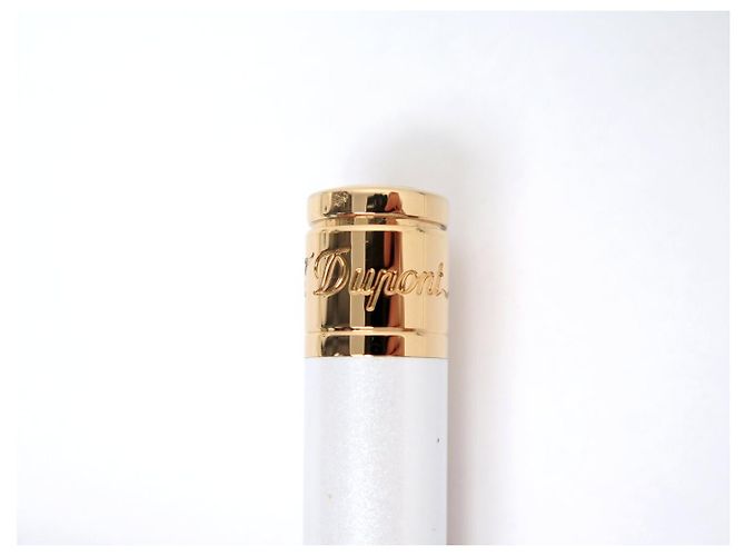 St Dupont NUOVA PENNA A BISSO S.T. DUPONT INITIAL LACCA BIANCA MADREPERLA ORO Bianco - vista 5