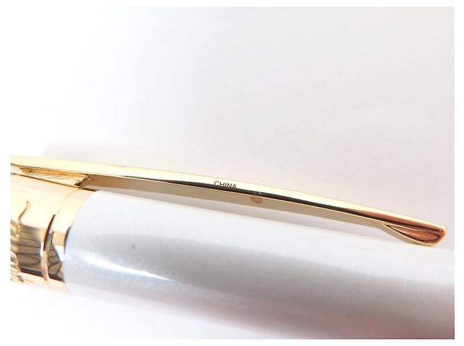 St Dupont NUOVA PENNA A BISSO S.T. DUPONT INITIAL LACCA BIANCA MADREPERLA ORO Bianco - vista 7