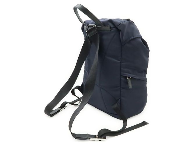 Zaino in nylon e pelle Prada Blu - vista 2
