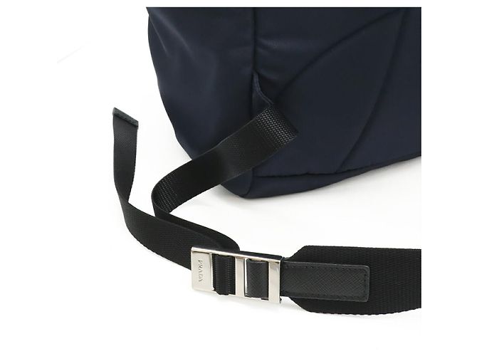Zaino in nylon e pelle Prada Blu - vista 5