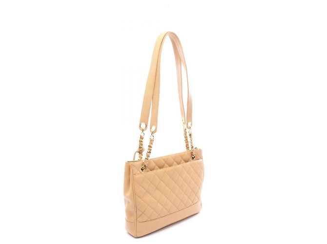 2.55 Borsa Tote Chanel Caviar Skin Matelasse Coco Ball Marrone Beige - vista 5