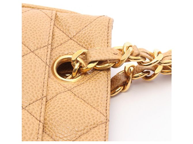 2.55 Borsa Tote Chanel Caviar Skin Matelasse Coco Ball Marrone Beige - vista 7