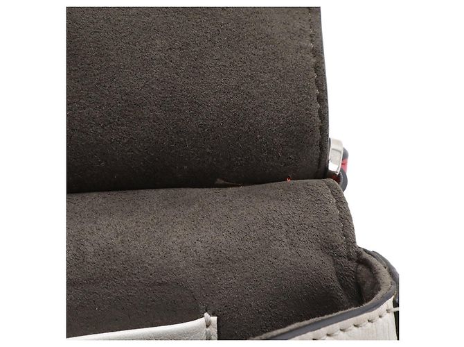 Borsa a secchiello micro doppia in pelle Fendi Bianco - vista 7