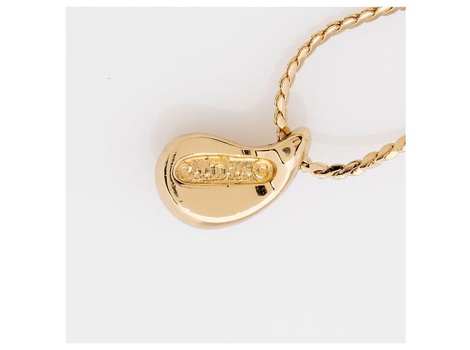 Collana Dior Vintage Crystal Teardrop D'oro Metallico - vista 4
