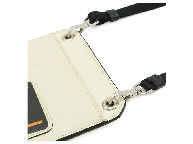 Borsa a tracolla per smartphone in pelle Saffiano Prada Bianco - vista 5