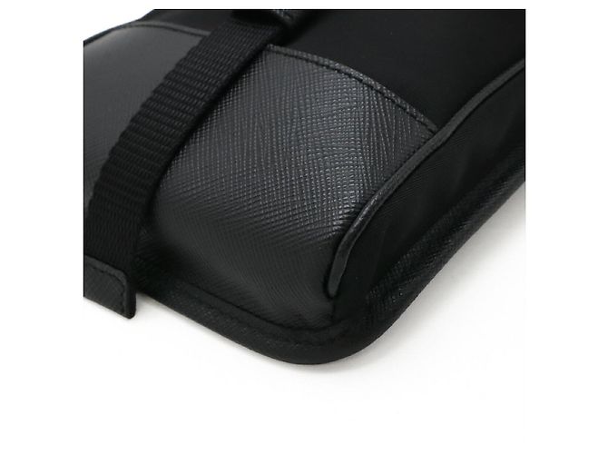 Custodia per smartphone e borsa 2WAY con logo triangolo in nylon Prada Nero - vista 3