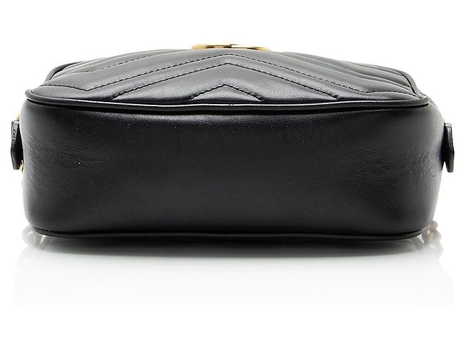 Borsa a tracolla mini Gucci Matelasse Leather GG Marmont Nero - vista 4