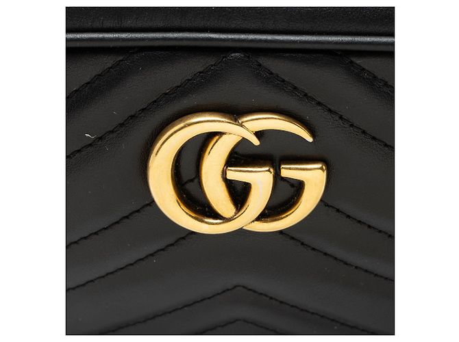 Borsa a tracolla mini Gucci Matelasse Leather GG Marmont Nero - vista 9