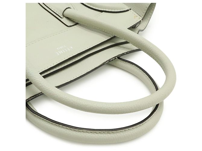 Céline Borsa Tote Celine Luggage Micro Shopper in pelle Grigio - vista 4