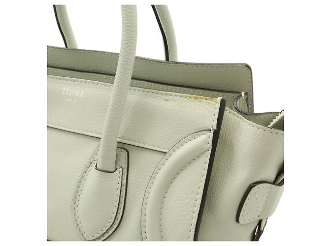 Céline Borsa Tote Celine Luggage Micro Shopper in pelle Grigio - vista 7