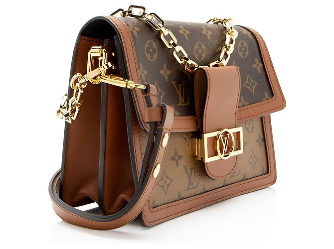 Borsa a tracolla Louis Vuitton Reverse Monogram Dauphine MM Marrone - vista 2
