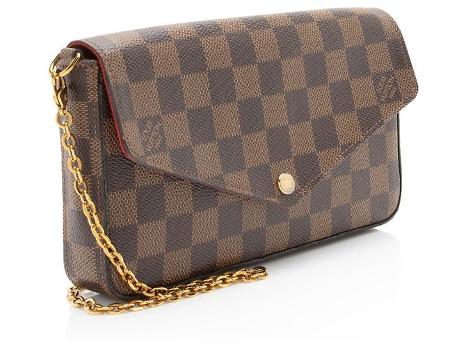 Louis Vuitton Damier Ebene Felicie Pochette Marrone - vista 2