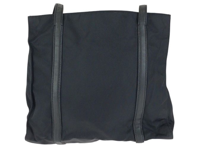 Borsa a tracolla Prada Nylon Leather Tessuto Triangle Logo Nero - vista 2