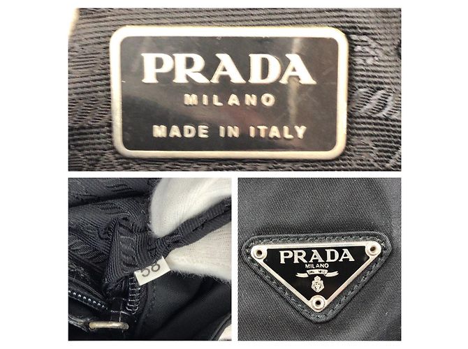 Borsa a tracolla Prada Nylon Leather Tessuto Triangle Logo Nero - vista 4