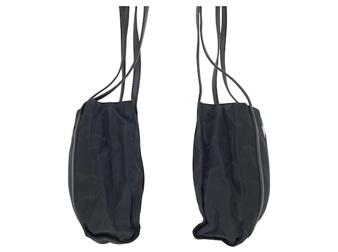 Borsa a tracolla Prada Nylon Leather Tessuto Triangle Logo Nero - vista 8