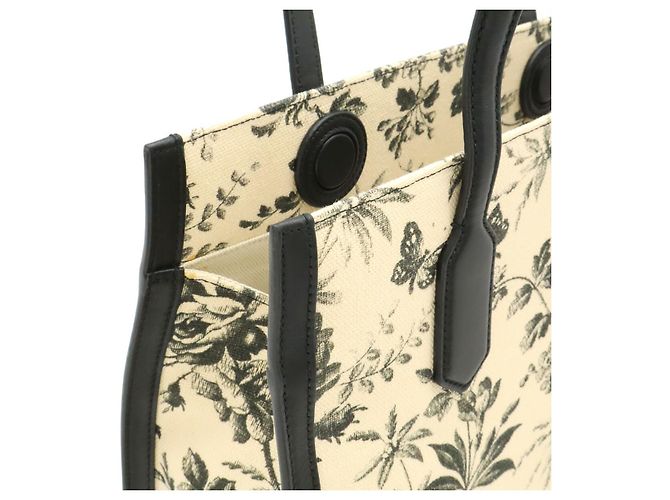 Borsa Tote Gucci GG Ribbon Floral Canvas Leather Marrone Beige - vista 4