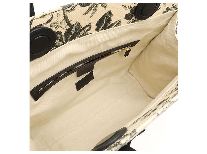 Borsa Tote Gucci GG Ribbon Floral Canvas Leather Marrone Beige - vista 6