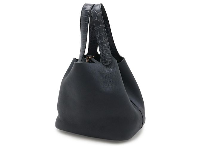 Hermès Borsa Tote Hermes Picotin Lock Touch MM Navy Blu - vista 2