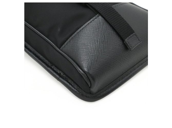 Borsa a tracolla smartphone in nylon con logo triangolo Prada Nero - vista 3