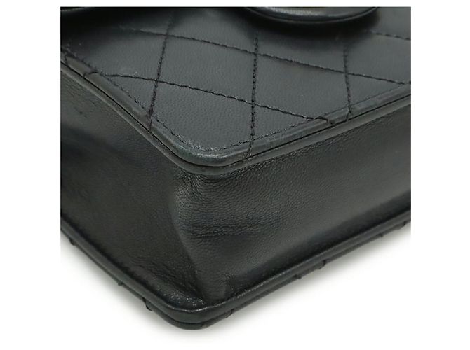 Borsa a Spalla Chanel Matelasse Pearl Chain Nero - vista 3