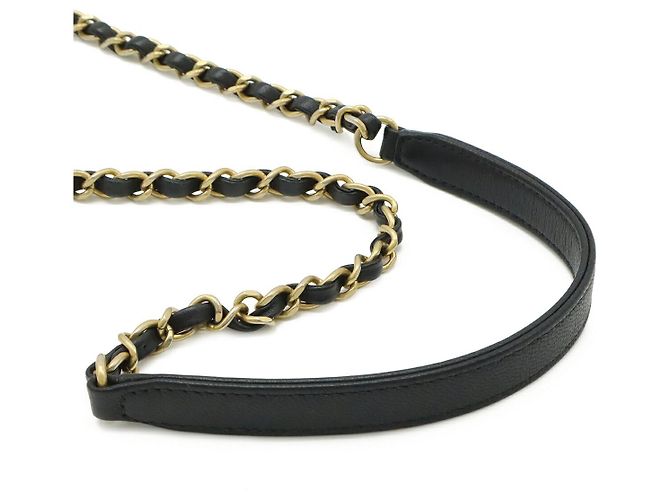 Borsa a Spalla Chanel Matelasse Pearl Chain Nero - vista 5