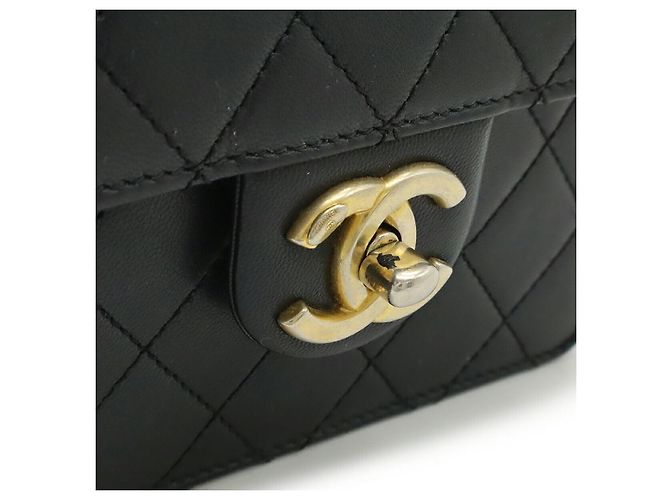 Borsa a Spalla Chanel Matelasse Pearl Chain Nero - vista 9