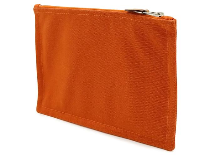 Hermès Hermes Canvas Leather Flat Pouch Orange - Ansicht 2
