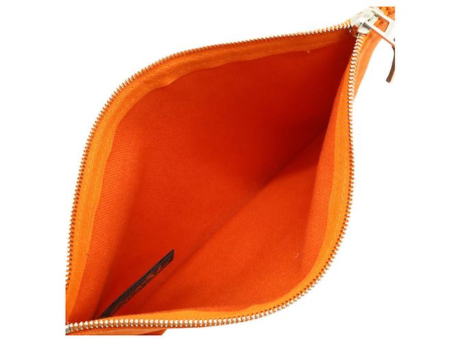 Hermès Hermes Canvas Leather Flat Pouch Orange - Ansicht 5
