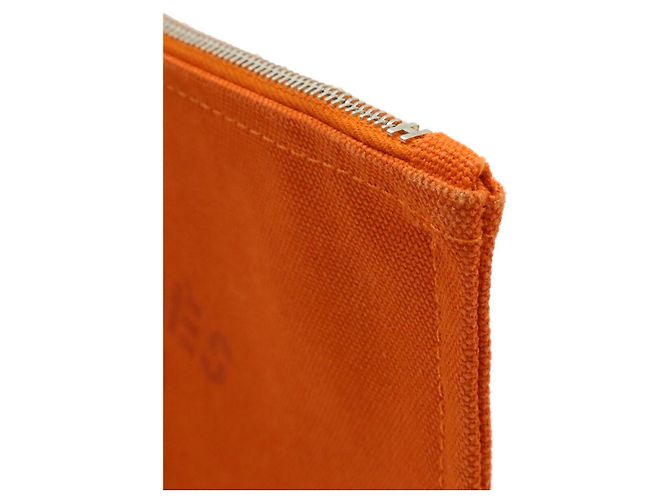 Hermès Hermes Canvas Leather Flat Pouch Orange - Ansicht 6