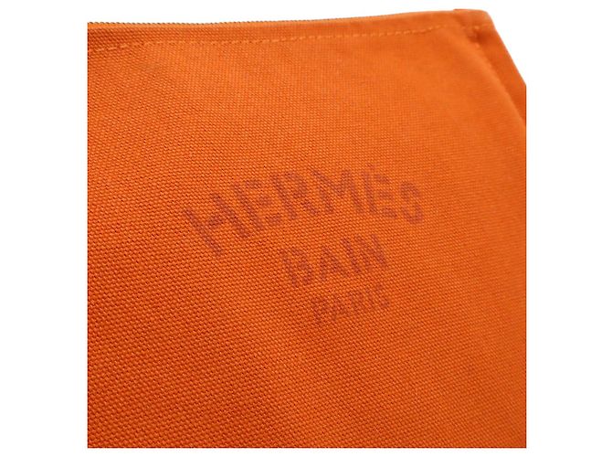 Hermès Hermes Canvas Leather Flat Pouch Orange - Ansicht 7