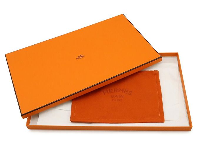 Hermès Hermes Canvas Leather Flat Pouch Orange - Ansicht 8