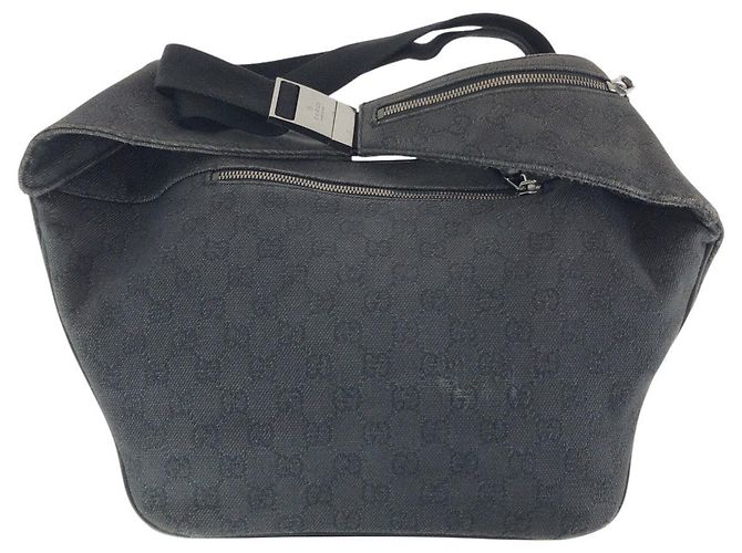 Borsa a tracolla in tela GG e pelle Gucci Nero - vista 2