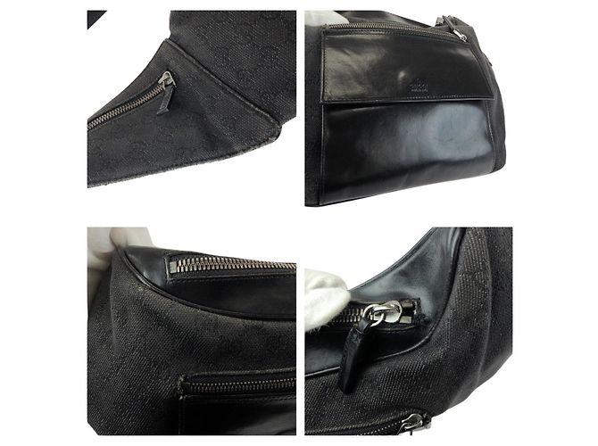 Borsa a tracolla in tela GG e pelle Gucci Nero - vista 5