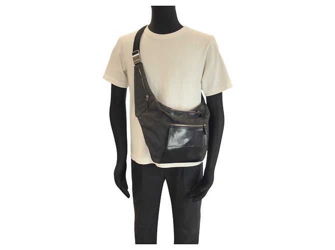 Borsa a tracolla in tela GG e pelle Gucci Nero - vista 7