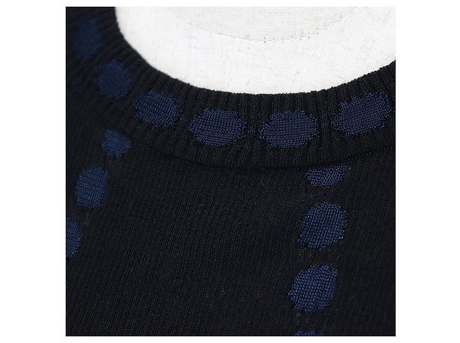 Timeless Chanel P53600 Strickpullover aus Baumwolle und Leinen Schwarz Blau - Ansicht 3