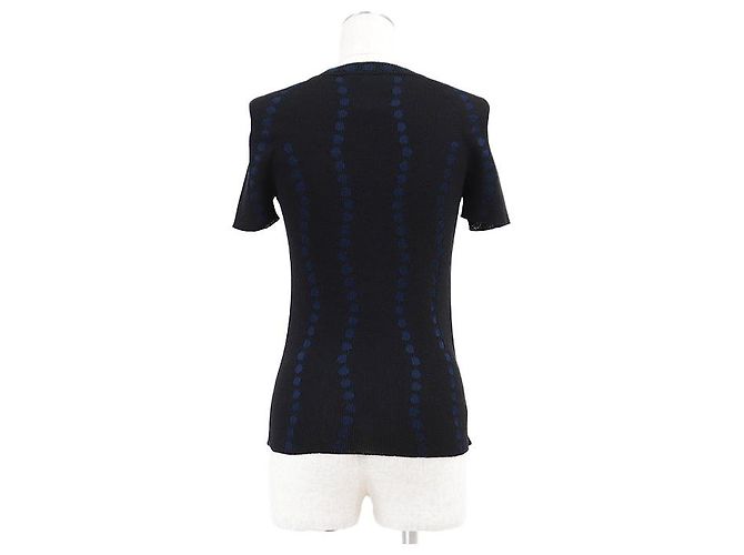 Timeless Chanel P53600 Strickpullover aus Baumwolle und Leinen Schwarz Blau - Ansicht 7