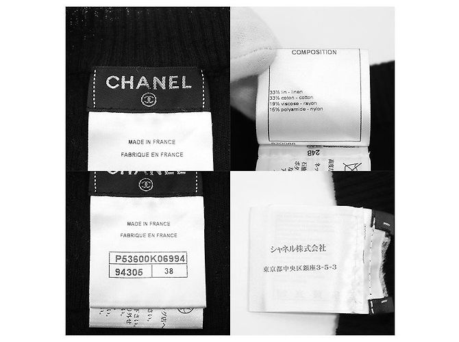 Timeless Chanel P53600 Strickpullover aus Baumwolle und Leinen Schwarz Blau - Ansicht 8
