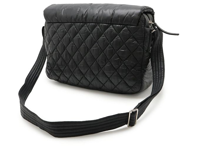 Borsa a tracolla Chanel Coco Cocoon in nylon e pelle Nero - vista 2