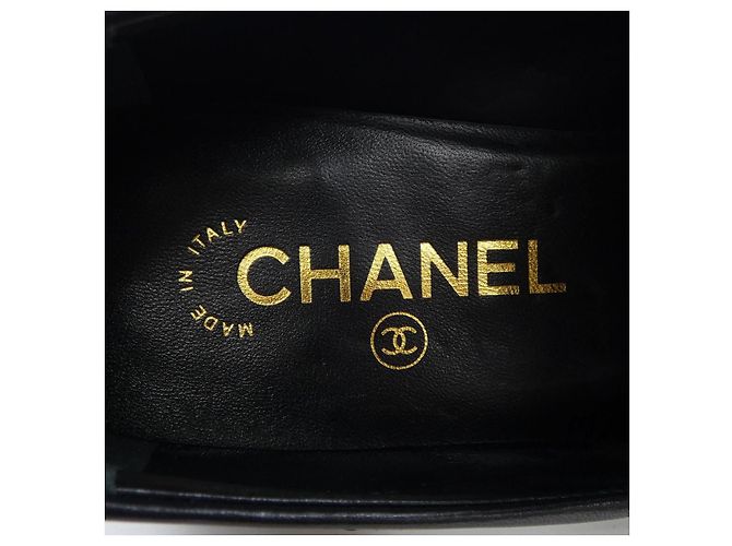 Timeless Chanel G45769B17121 Kalbsleder Schuhe Schwarz Weiß - Ansicht 6