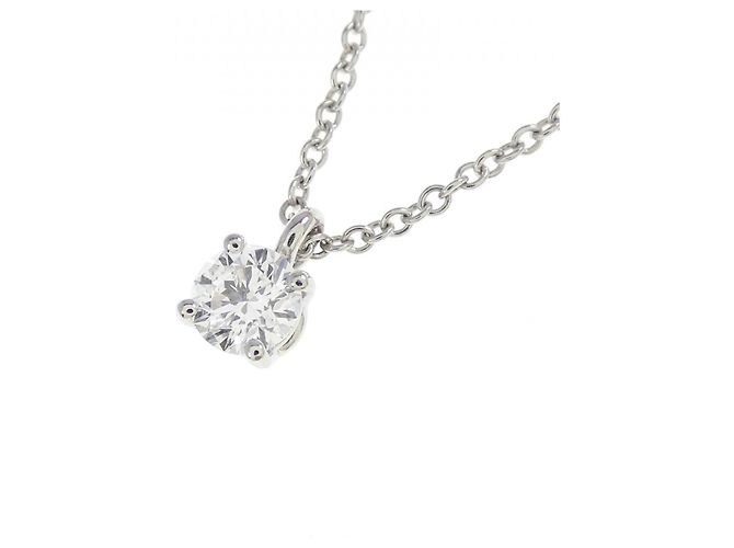 Tiffany & Co Collana Tiffany Solitaire in platino e diamante Argento - vista 3