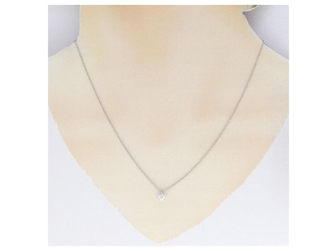 Tiffany & Co Collana Tiffany Solitaire in platino e diamante Argento - vista 6