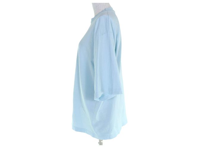 T-shirt a maniche corte Marni con logo ricamato in cotone Blu Blu chiaro - vista 2