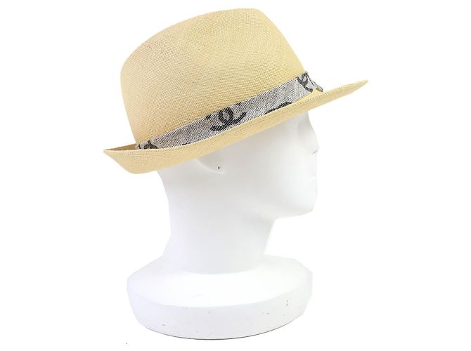 Timeless Cappello di paglia CHANEL COCO Mark Marrone Beige - vista 4