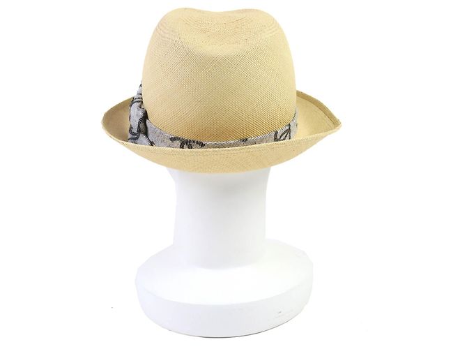 Timeless Cappello di paglia CHANEL COCO Mark Marrone Beige - vista 5