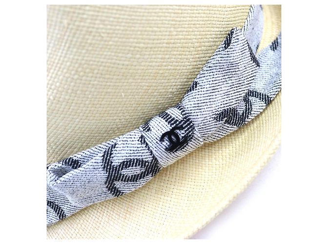 Timeless Cappello di paglia CHANEL COCO Mark Marrone Beige - vista 7