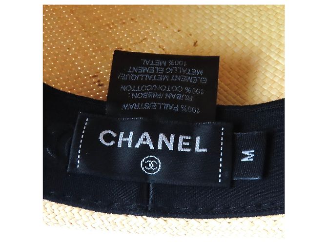 Timeless Cappello di paglia CHANEL COCO Mark Marrone Beige - vista 8