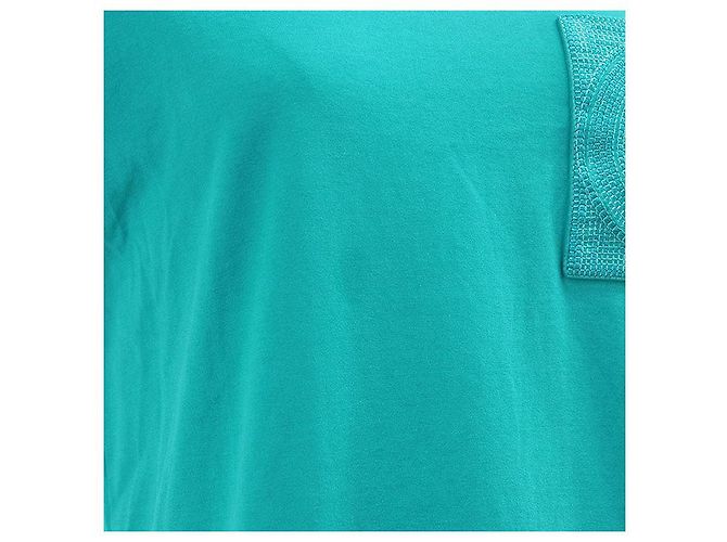 Abito in cotone con ricamo logo H Hermès 38 Blu - vista 4