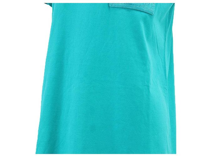 Abito in cotone con ricamo logo H Hermès 38 Blu - vista 5