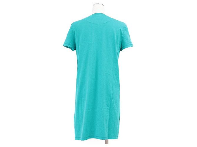 Abito in cotone con ricamo logo H Hermès 38 Blu - vista 7