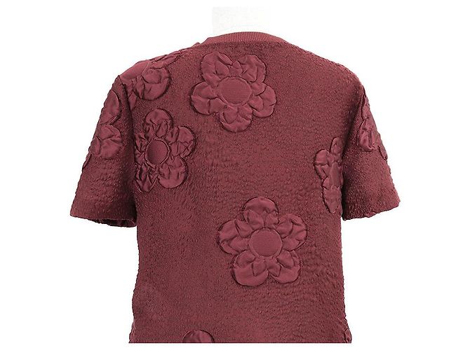 Top de mezcla de lana jacquard con motivos florales Fendi Roja - vista 13